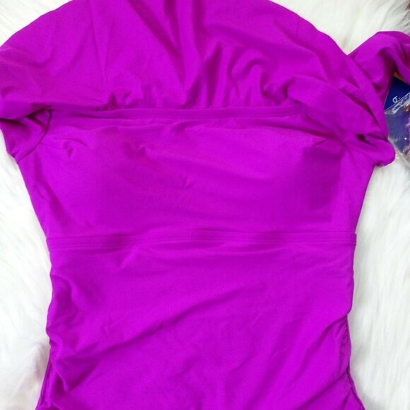 NWT Apt 9 Off-Shoulder Ruffle Tankini Top Swimsuit Convertible Strap S - Picture 5 of 10